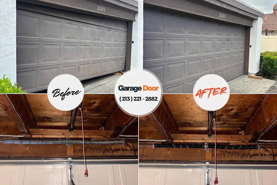Before and after: garage door repair Princeton, WV